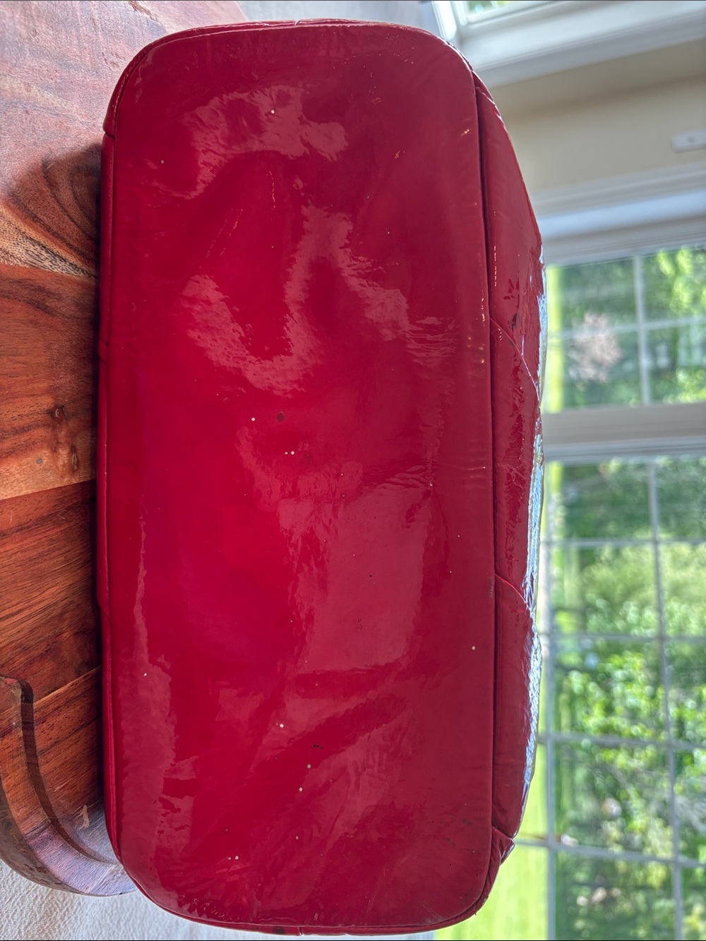 Coach‎ Madison Diagonal Pleated Patent Leather handbag in red - Picture 3 of 15